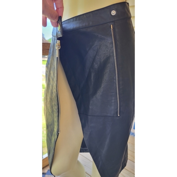 Forever 21 Faux Leather Pencil Skirt, Black, S - Picture 10 of 14